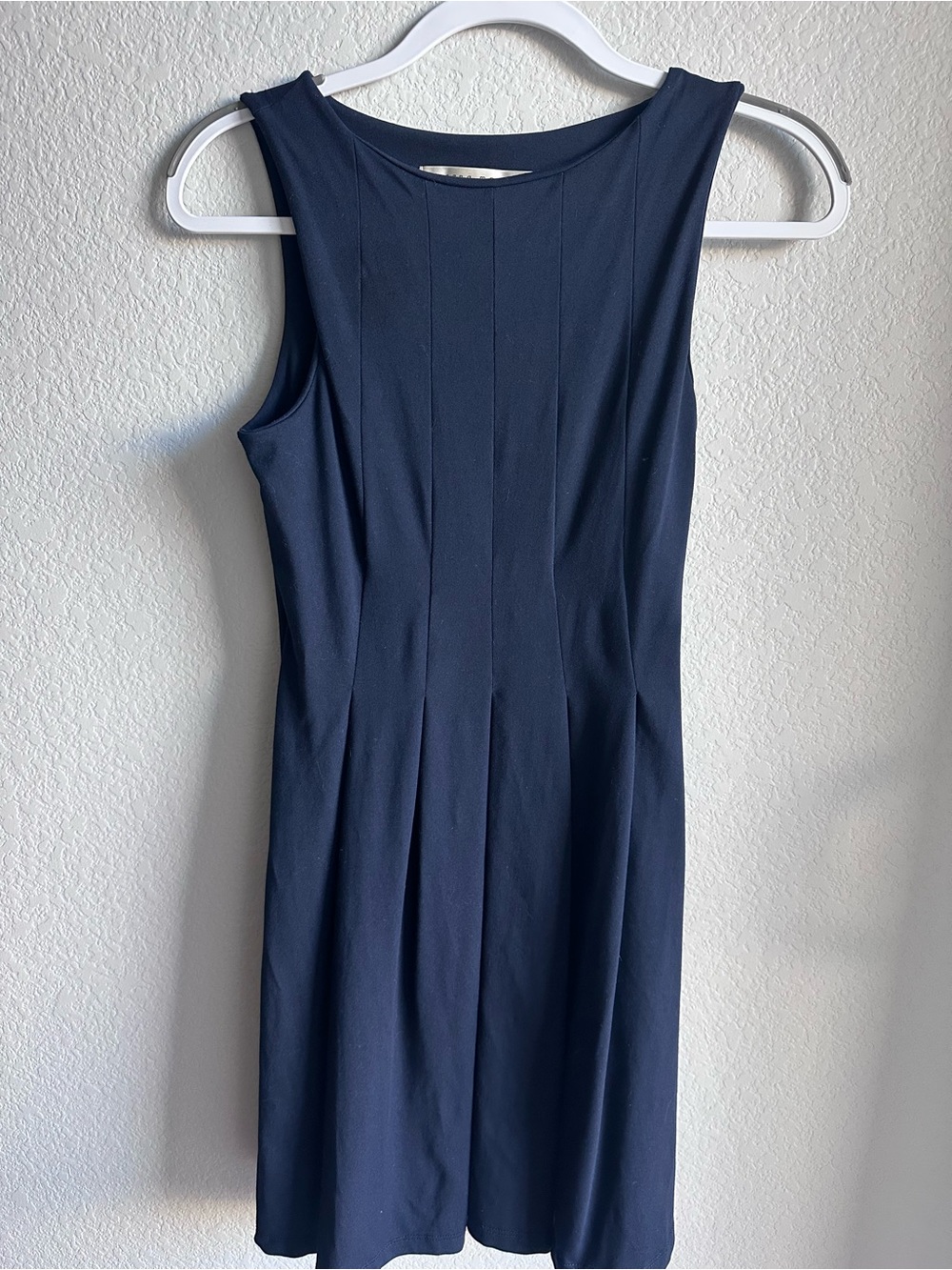 Susana Monaco Pleated Sleeveless Midi Dress in Navy